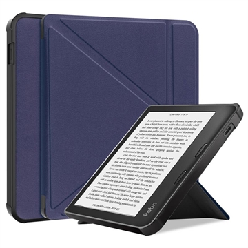 Kobo Libra 2 Origami Stand Folio Case - Dark Blue