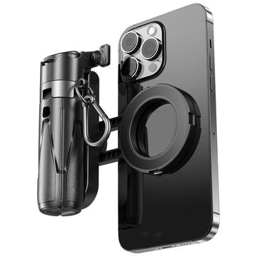 P15-C 2-in-1 Magnetic Selfie Stick and Tripod Stand with RGB Light - Black