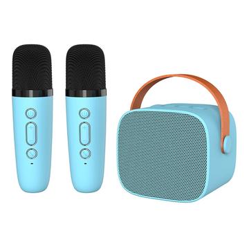 P2 Kids Karaoke Bluetooth Speaker with 2 Microphones - Blue