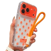 iPhone 17 Pro Max PC / TPU Cover with Lens Film & Strap - Polka Dot - Orange