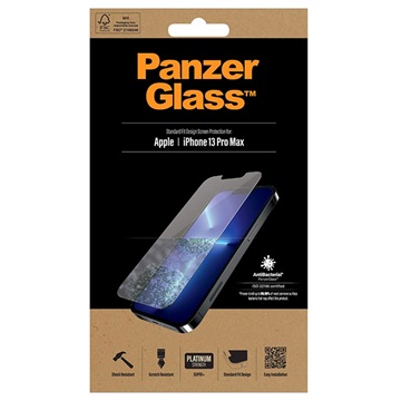 PanzerGlass AntiBacterial iPhone 13 Pro Max Screen Protector (Open Box - Excellent)