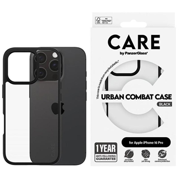 iPhone 16 Pro PanzerGlass Care Urban Combat Case - Black / Transparent