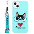 Kiss Series iPhone 14 Plus TPU Case with Strap - Dog