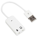 Portable External USB Sound Card - White