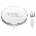 Prio MagCharge 15W Wireless Charger - iPhone 12/13/14/15 - Silver
