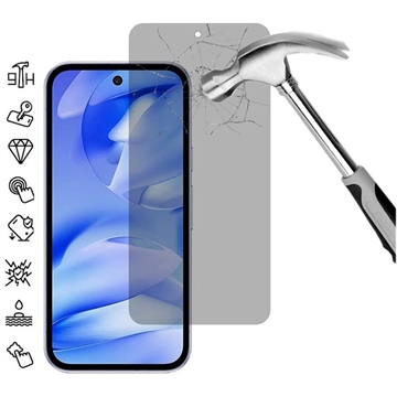 Google Pixel 9a Privacy Full Cover Tempered Glass Screen Protector - Black Edge