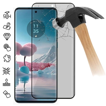 Motorola Edge 40 Neo Privacy Full Cover Tempered Glass Screen Protector - Black Edge