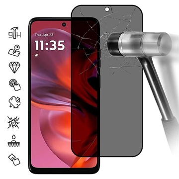 Motorola Moto G05 Privacy Full Cover Tempered Glass Screen Protector - Black Edge