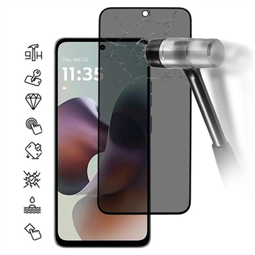 Motorola Moto G56 Privacy Full Cover Tempered Glass Screen Protector - Black Edge