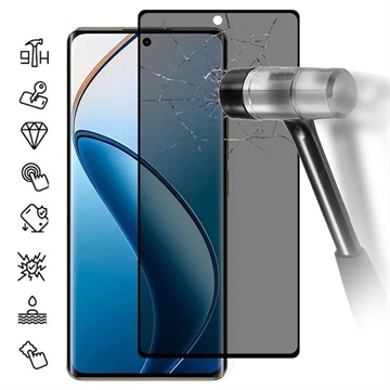 Realme 12 Pro/12 Pro+ Privacy Full Cover Tempered Glass Screen Protector - Black Edge