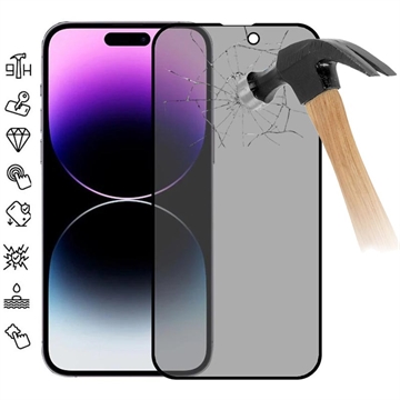 iPhone 16 Pro Max Privacy Full Cover Tempered Glass Screen Protector - Black Edge
