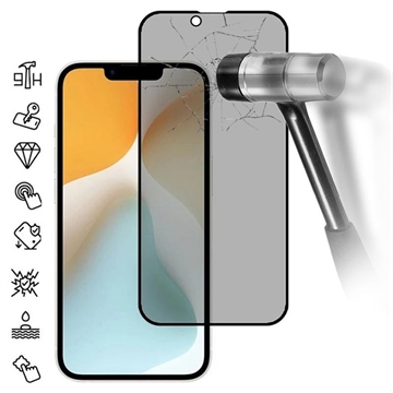 iPhone 16e Privacy Full Cover Tempered Glass Screen Protector - Black Edge