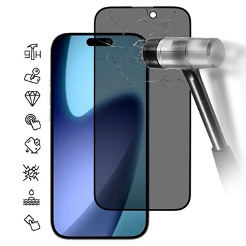 iPhone 17 Pro Max Privacy Full Cover Tempered Glass Screen Protector - Black Edge