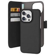 iPhone 15 Pro Puro 2-in-1 Magnetic Wallet Case - Black