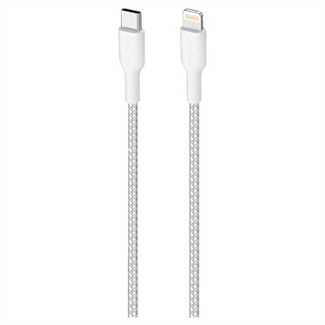Puro Fabric Ultra-Strong USB-C / Lightning Cable - 2m, 20W - White