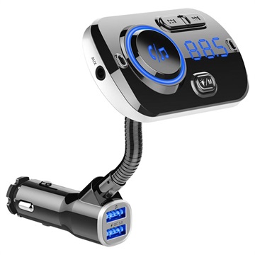 QC3.0 Car Charger / Bluetooth FM Transmitter with RGB BC49AQ - Black