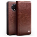 Qialino Classic OnePlus 7T Flip Leather Case - Brown