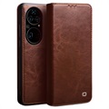 Qialino Classic Huawei P50 Wallet Leather Case - Brown