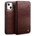Qialino Classic iPhone 13 Mini Wallet Leather Case - Brown