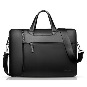 Qialino Genuine Leather Laptop Bag - 13" - Black