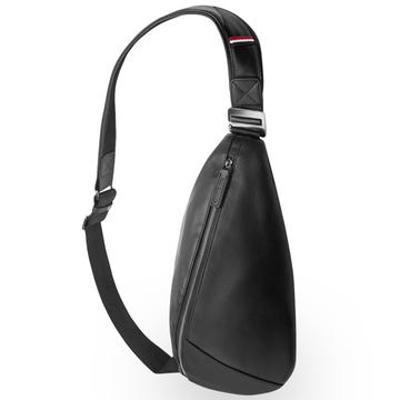 Qialino Premium Leather Crossbody/Waist Bag - Black