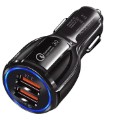 MTP Quick Charge 3.0 30W Fast Car Charger DC-681 - 2 x USB - Black
