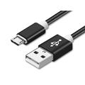 Reekin Braided Nylon USB / MicroUSB Cable - 1m - Black