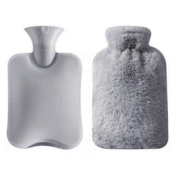 Refillable Hot Water Bottle with Removable Fluffy Cover - 2L