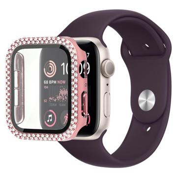 Rhinestone Decorative Apple Watch SE (2022)/SE/6/5/4 Case with Screen Protector - 40mm - Pink