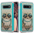 Rhinestone Glam Samsung Galaxy S10+ Hybrid Case - Owl