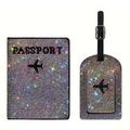 Rhinestone Passport Holder & Luggage Tag Set - Colourful