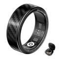 SY02 Carbon fibre pattern smart ring - Size: 19.9mm - Black
