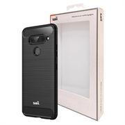 Saii Brushed LG V40 ThinQ TPU Case - Carbon Fiber - Black