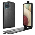 Samsung Galaxy A12 Vertical Flip Case with Card Slot - Black