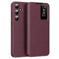 Samsung Galaxy A16 Smart Clear View Flip Case with Card Slot - Wine Red