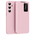 Samsung Galaxy A17 Smart Clear View Flip Case with Card Slot - Pink