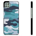 Samsung Galaxy A22 5G Protective Cover - Blue Camouflage