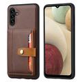 Samsung Galaxy A24 4G Retro Style Case with Wallet - Brown