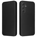 Samsung Galaxy A35 Flip Case - Carbon Fiber - Black