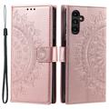Samsung Galaxy A36 Mandala Series Wallet Case - Rose Gold