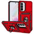 Samsung Galaxy A36 Rotary Ring Hybrid Case with Camera Shield - Red