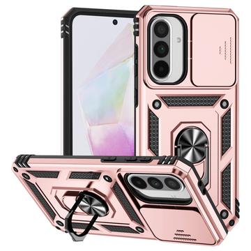 Samsung Galaxy A36 Rotary Ring Hybrid Case with Camera Shield - Rose Gold