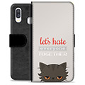 Samsung Galaxy A40 Premium Wallet Case - Angry Cat