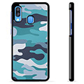 Samsung Galaxy A40 Protective Cover - Blue Camouflage