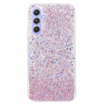 Samsung Galaxy A54 5G Glitter Flakes TPU Case - Pink