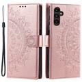 Samsung Galaxy A55 Mandala Series Wallet Case - Rose Gold