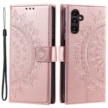 Samsung Galaxy A55 Mandala Series Wallet Case - Rose Gold