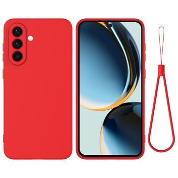Samsung Galaxy A56 Liquid Silicone Case with Hand Strap - Red