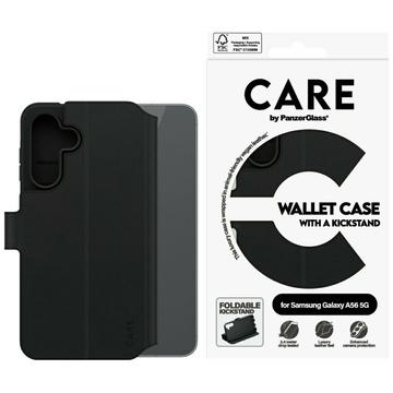 Samsung Galaxy A56 PanzerGlass Care Feature Wallet Case with Kickstand - Black