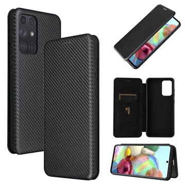 Samsung Galaxy A72 5G/4G Flip Case - Carbon Fiber - Black